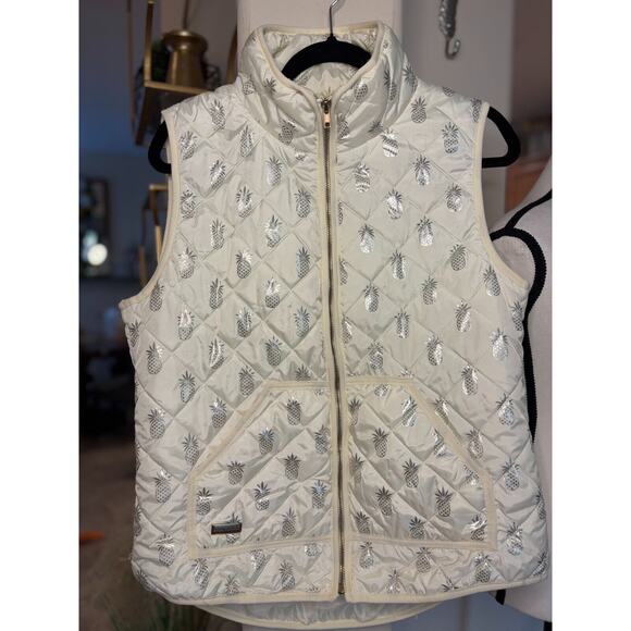 Simply Southern Pineapple Puffy Vest Womens Large - Picture 2 of 5